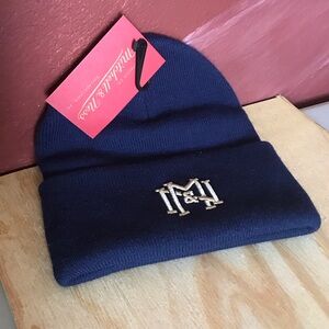 Navy Blue Beanie Mitchell & Ness brand new with Embroidered Logo new with tags